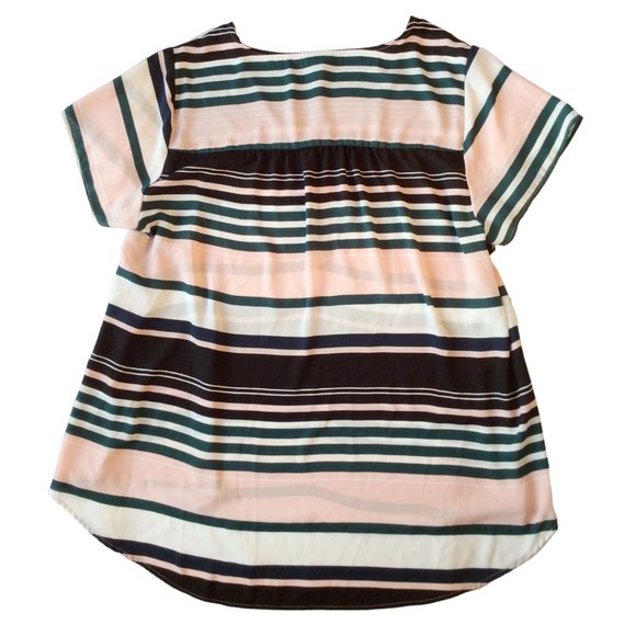 torrid Striped Sheer 'Georgette' Zip-Front Blouse - Size 1 (1X) - Picture 5 of 6